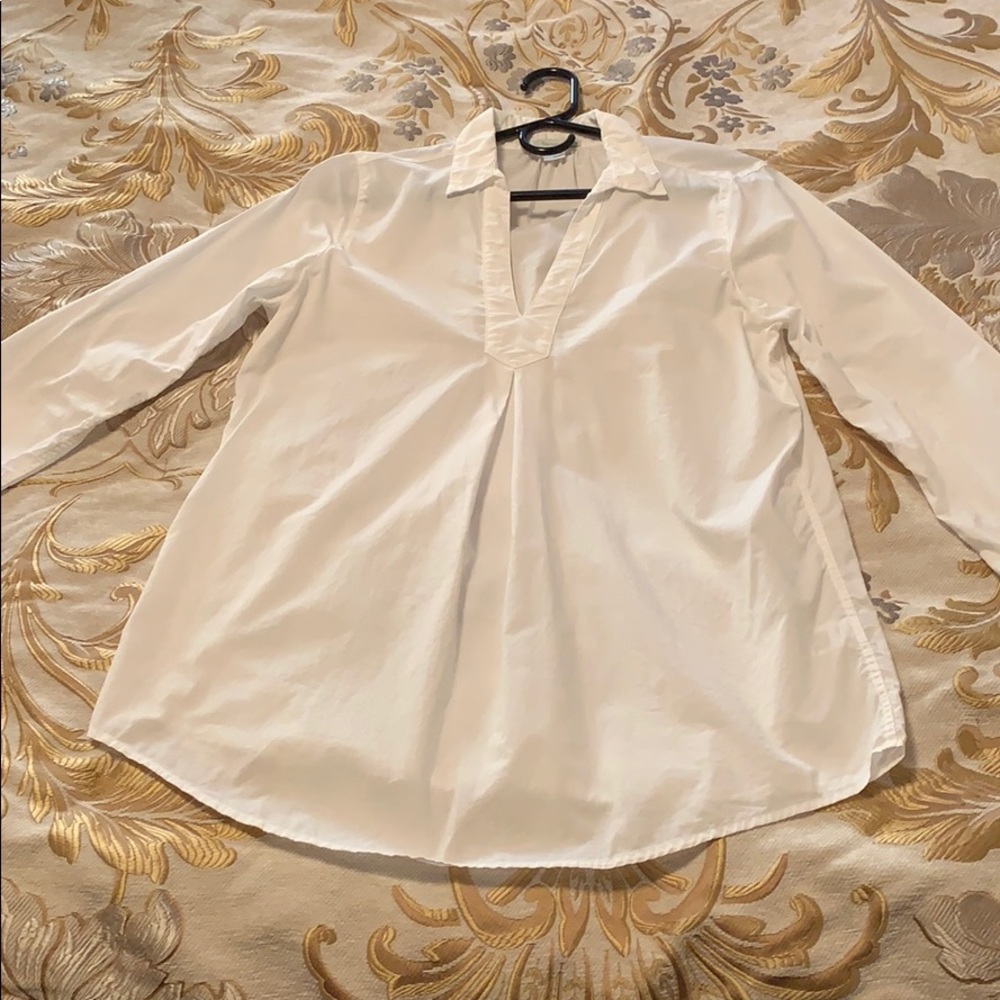 ⚡️Garnet Hill white v neck popover tunic
